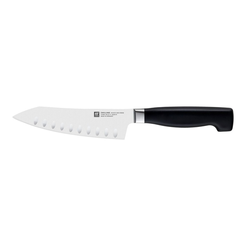 ZWILLING 5.5" Hollow Edge Rocking Santoku Knife, Four Star Series