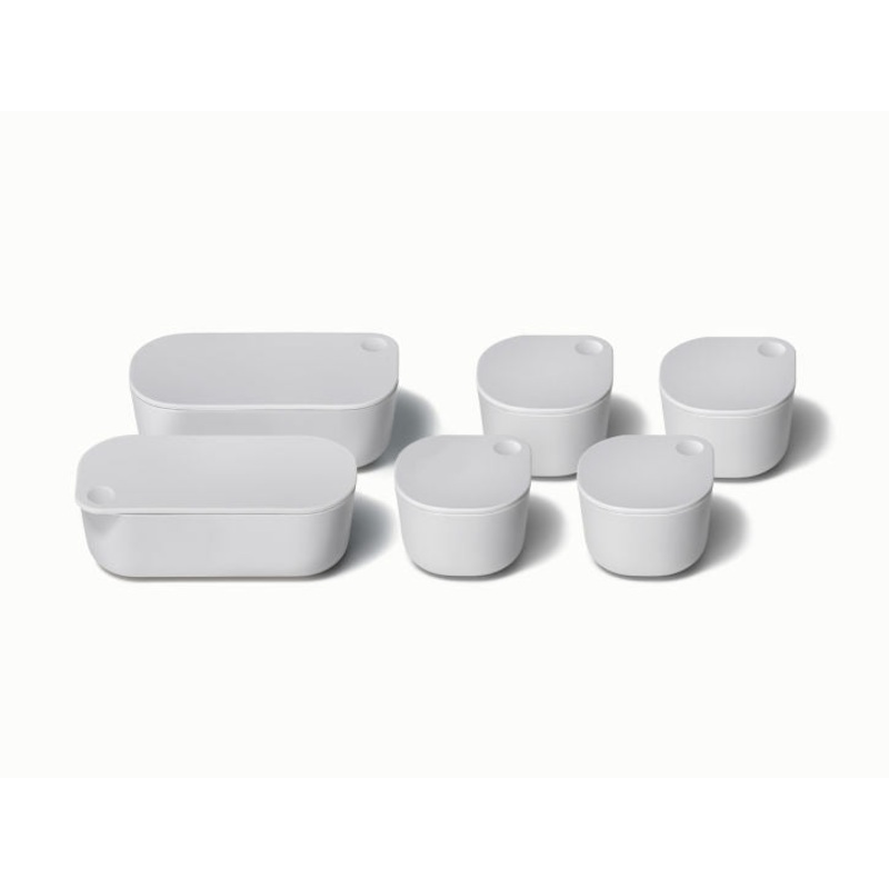 Caraway Dash and Dot Containers in Gray (Set of 6)