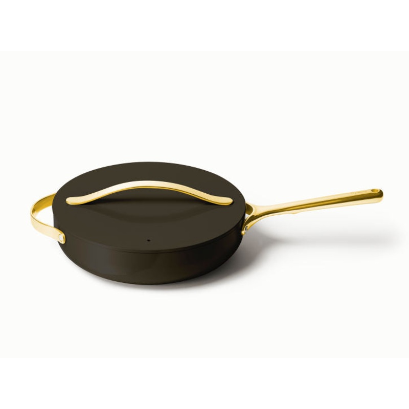 Caraway Saut Pan in Black with Gold Handle