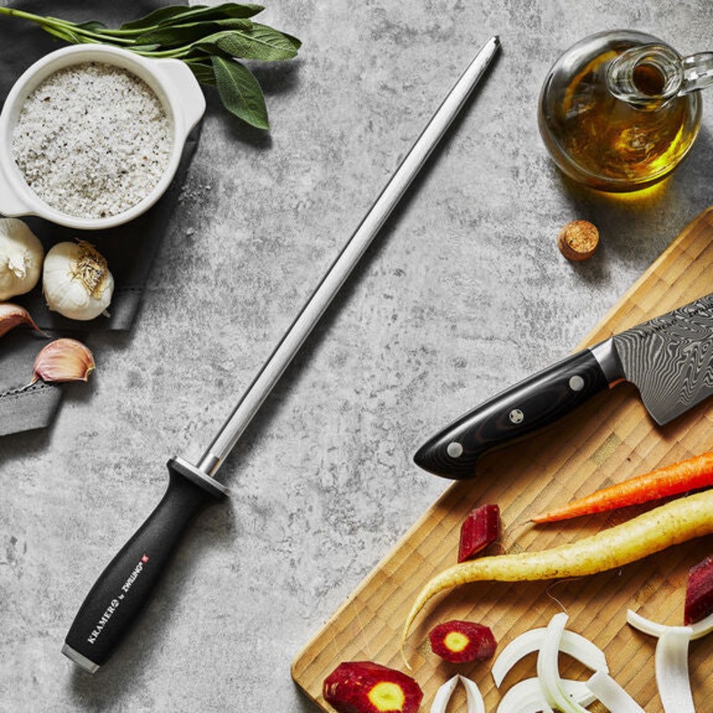 ZWILLING 12" Double Cut Honing Steel with Plastic Handle, Kramer Series