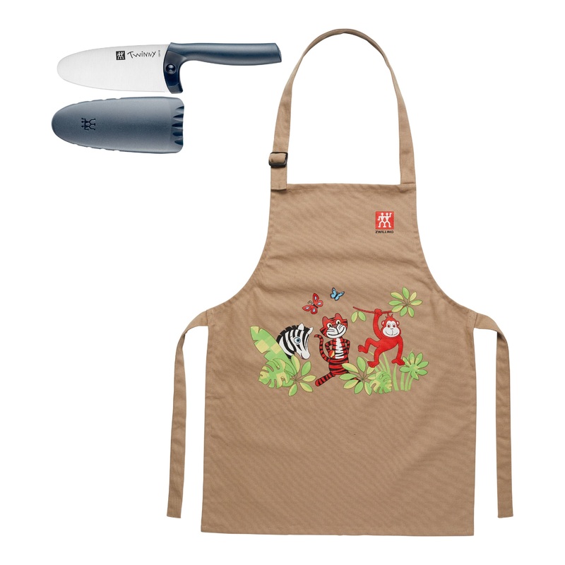ZWILLING 2pc Chef's Knife and Kids Apron Set in Blue, TWINNY Series