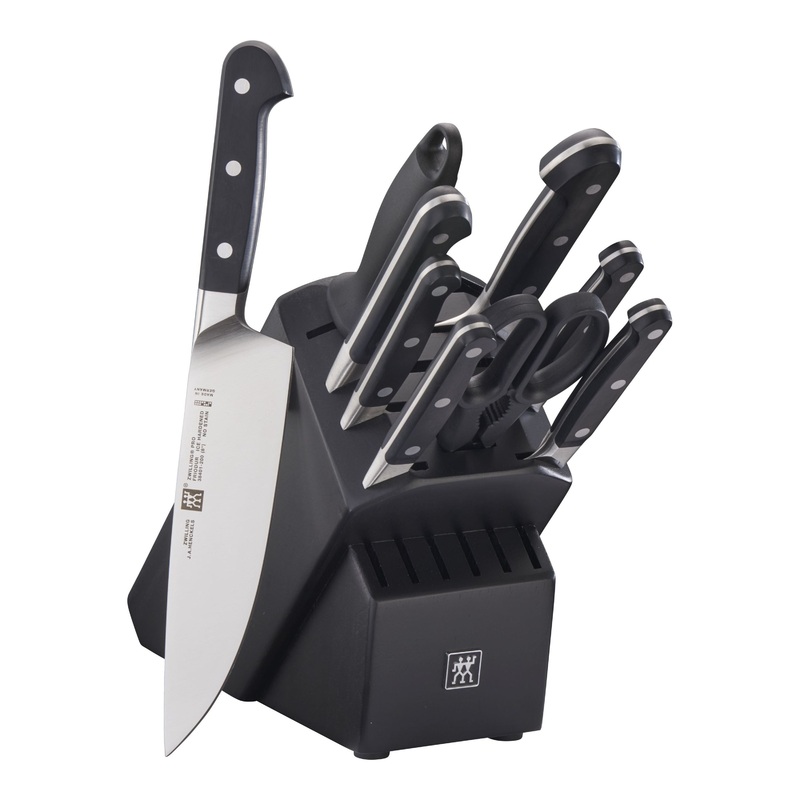 ZWILLING 10pc Knife Set in Black Rubberwood Block, Pro Series