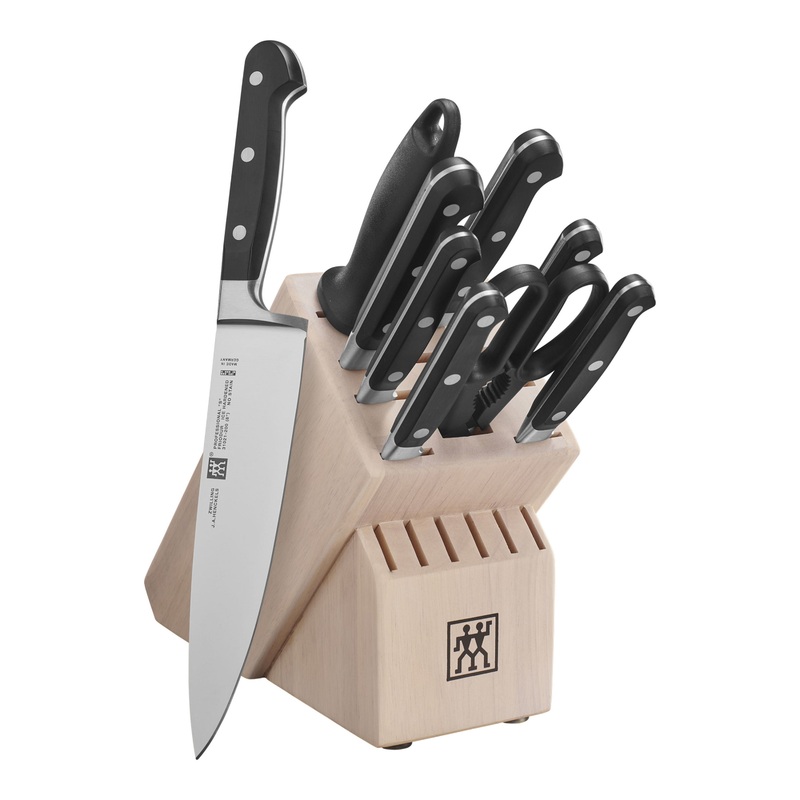 ZWILLING 10pc Knife Set in Solid White Rubberwood Block, Professional "S" Series