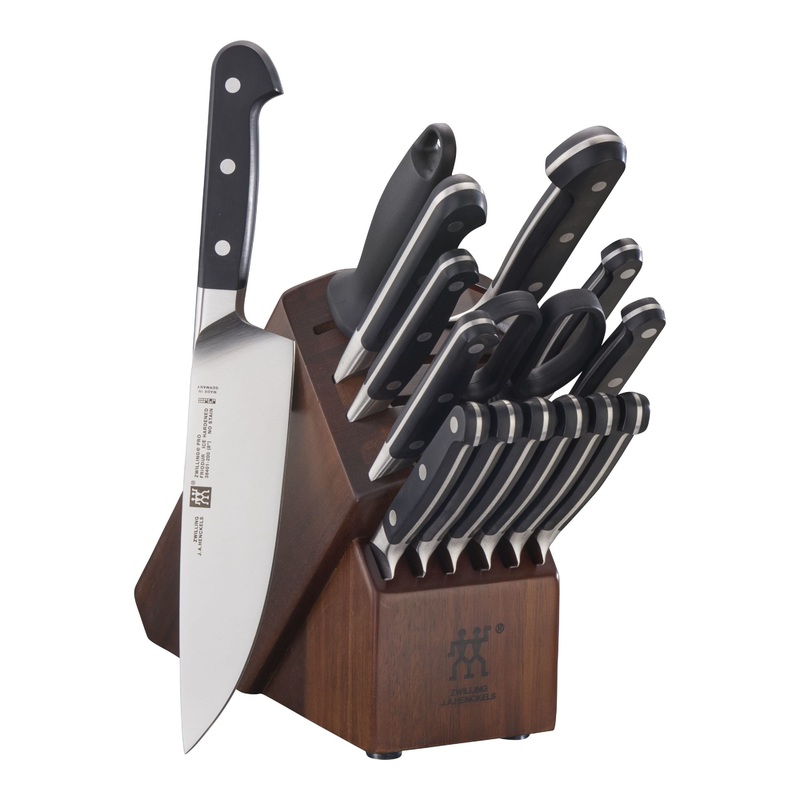 ZWILLING 16pc Knife Set in Acacia Block, Pro Series