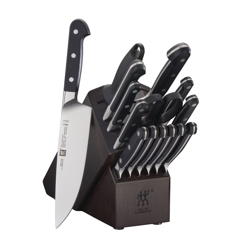 ZWILLING 16pc Knife Set in Walnut Block, Pro Series