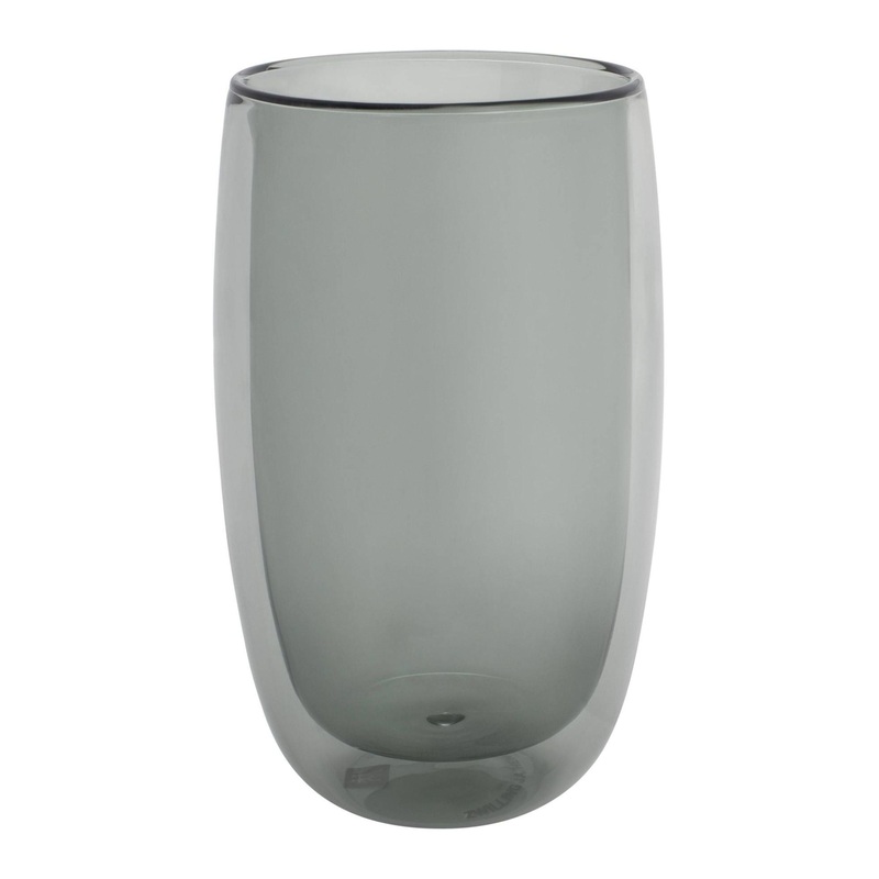 ZWILLING 2pc Latte Glass Set in Gray, Sorrento Double Wall Glassware Series
