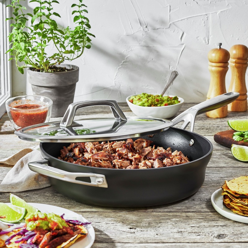 ZWILLING 3 Qt. Aluminum Hard Anodized Non-Stick Saut Pan, Motion Series