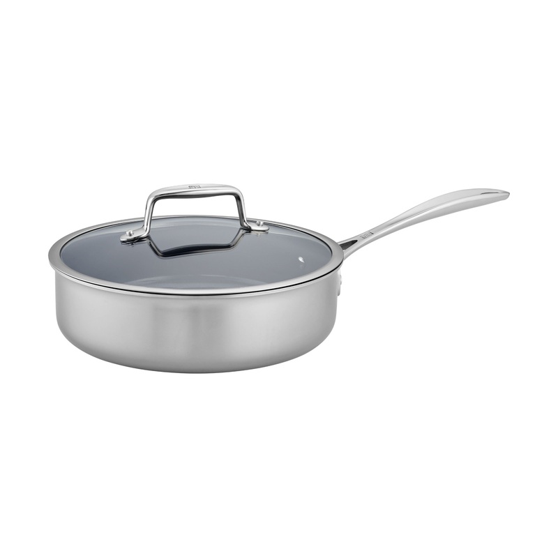 ZWILLING 3 Qt. Stainless Steel Ceramic Non-Stick Saut Pan, Clad CFX Series