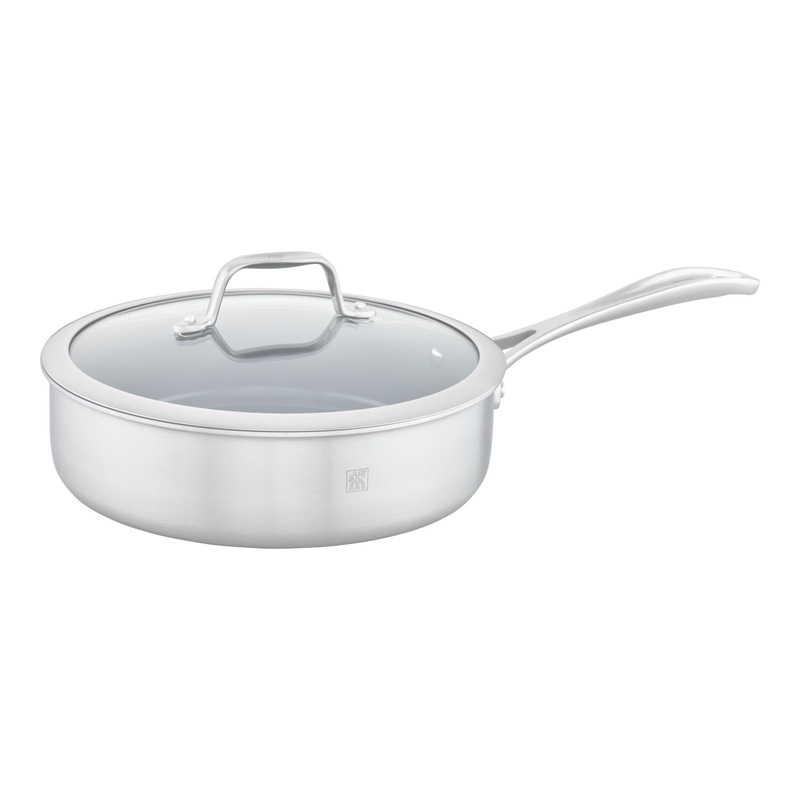 ZWILLING 3 Qt. Stainless Steel Ceramic Non-Stick Saut Pan, Spirit 3-Ply Ceramic Series