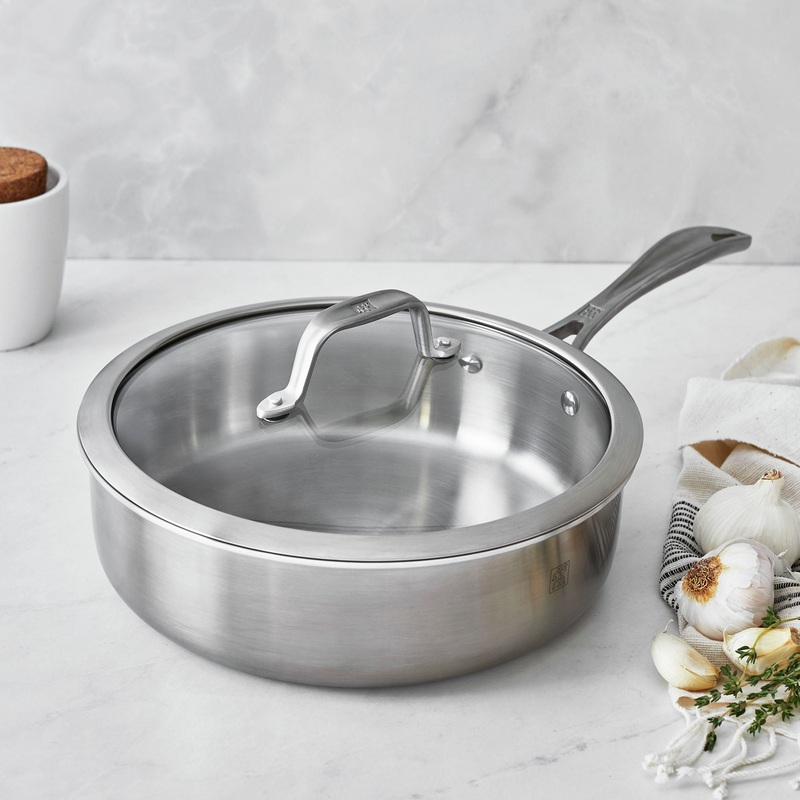 ZWILLING 3 Qt. Stainless Steel Saut Pan, Spirit 3-Ply Series