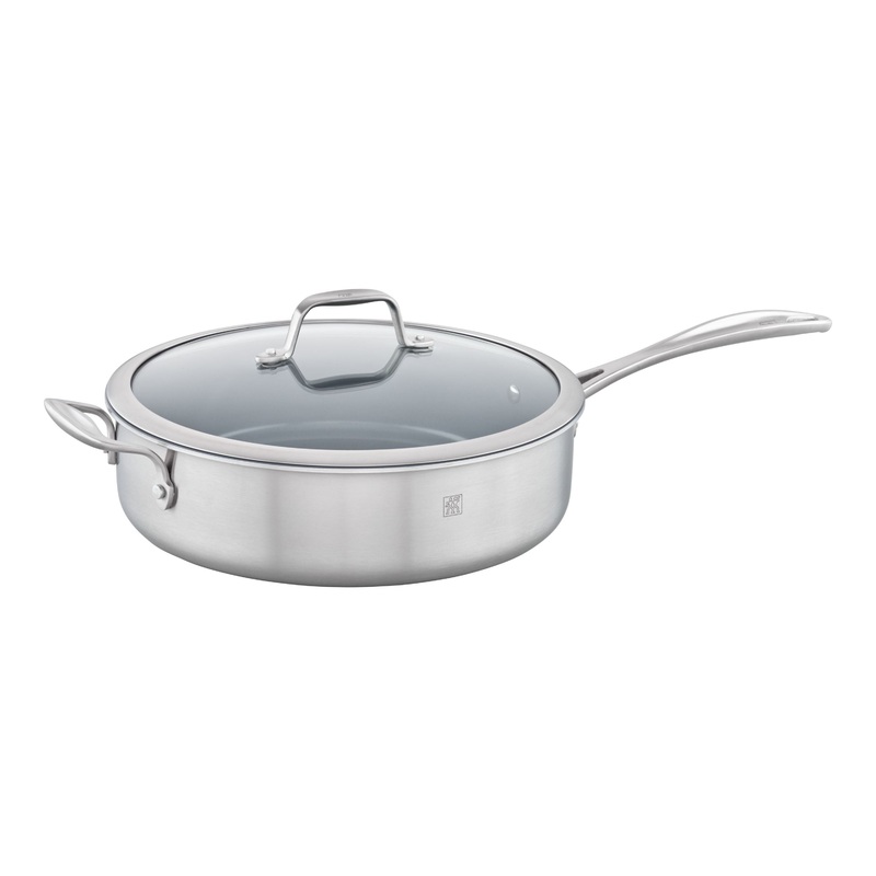 ZWILLING 5 Qt. Stainless Steel Ceramic Non-Stick Saut Pan, Spirit 3-Ply Ceramic Series