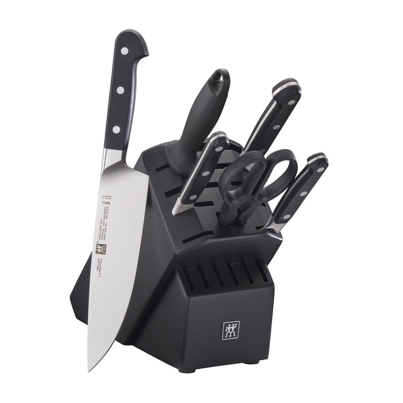 ZWILLING 7pc Knife Set in Black Rubberwood Block, Pro Series