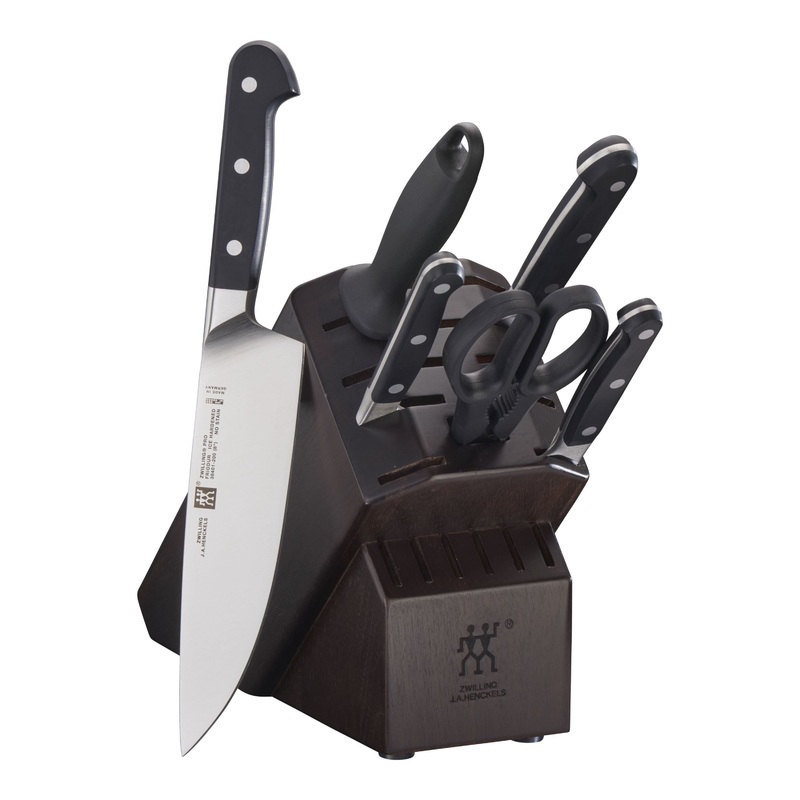ZWILLING 7pc Knife Set in Walnut Block, Pro Series