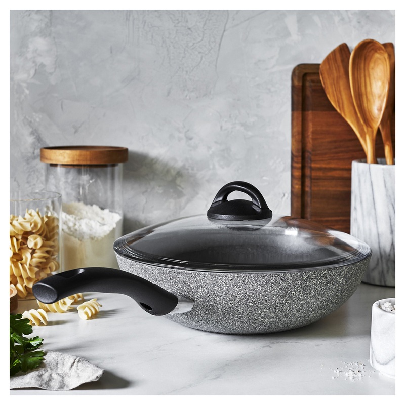 Ballarini 3.8 Qt. Aluminum Nonstick Saut Pan and Lid w/ Helper Handle, Parma Series