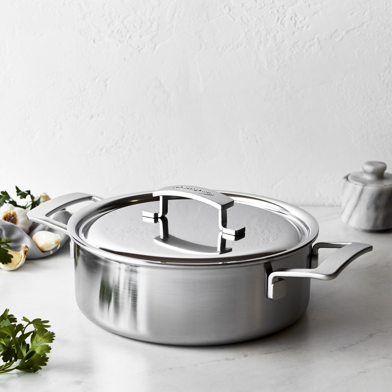 Demeyere 4 Qt. Stainless Steel Deep Saut Pan, Industry Series