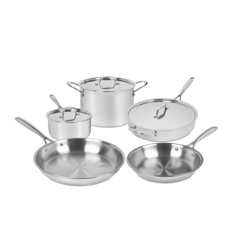 Sardel 8 Piece Complete Stainless Steel Cookware Set