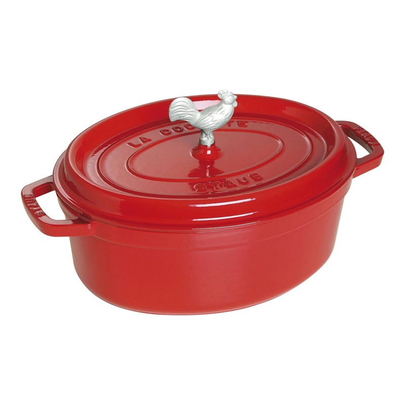 Staub 5.75 Qt. Cast Iron Coq au Vin Dutch Oven in Cherry