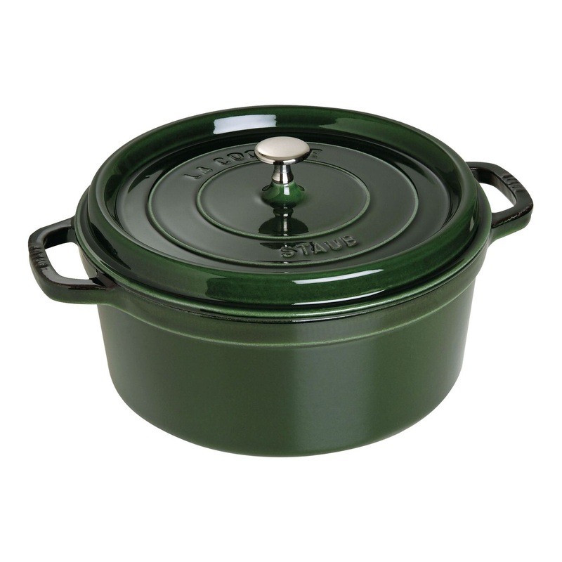Staub 7 Qt. Cast Iron Round Dutch Oven in Basil