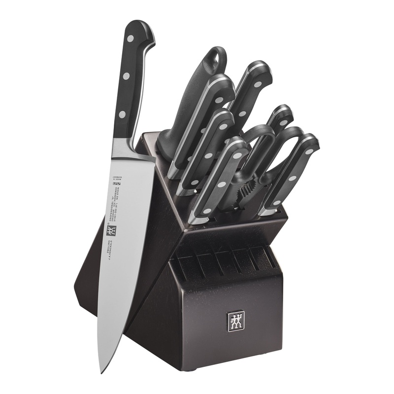 ZWILLING 10pc Knife Set in Black Rubberwood Block, Professional "S" Series