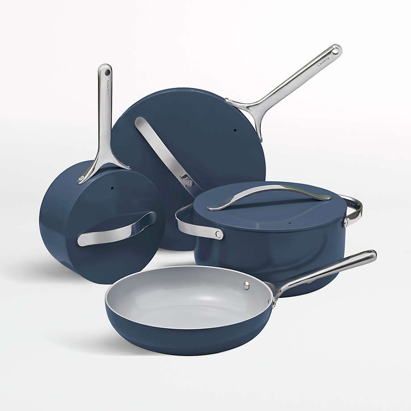 Caraway Non-Toxic and Non-Stick Cookware Set in Navy