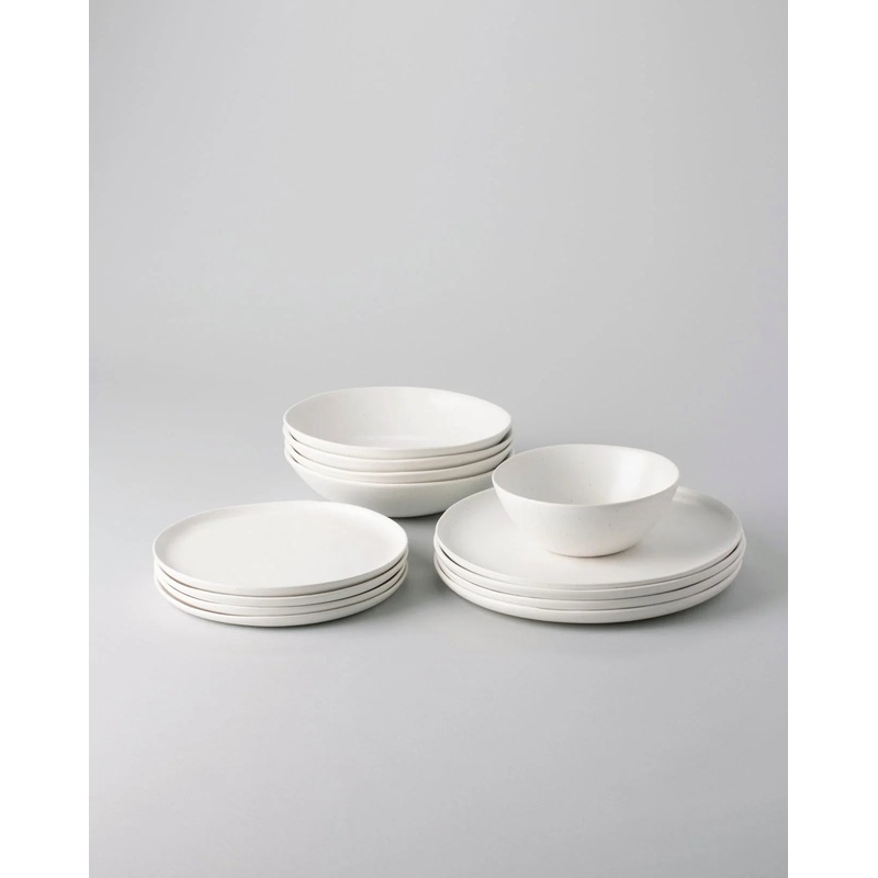 Fable Base Dinnerware Set in Speckled White