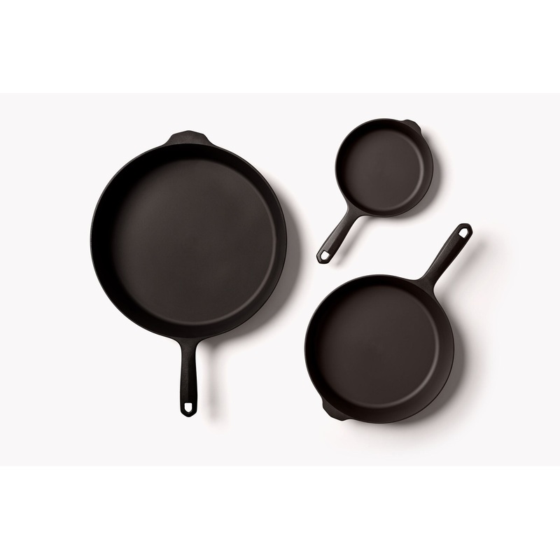 Field Company Three Piece Cast Iron Skillet Cookware Set (No.4, No. 8 & No.12)