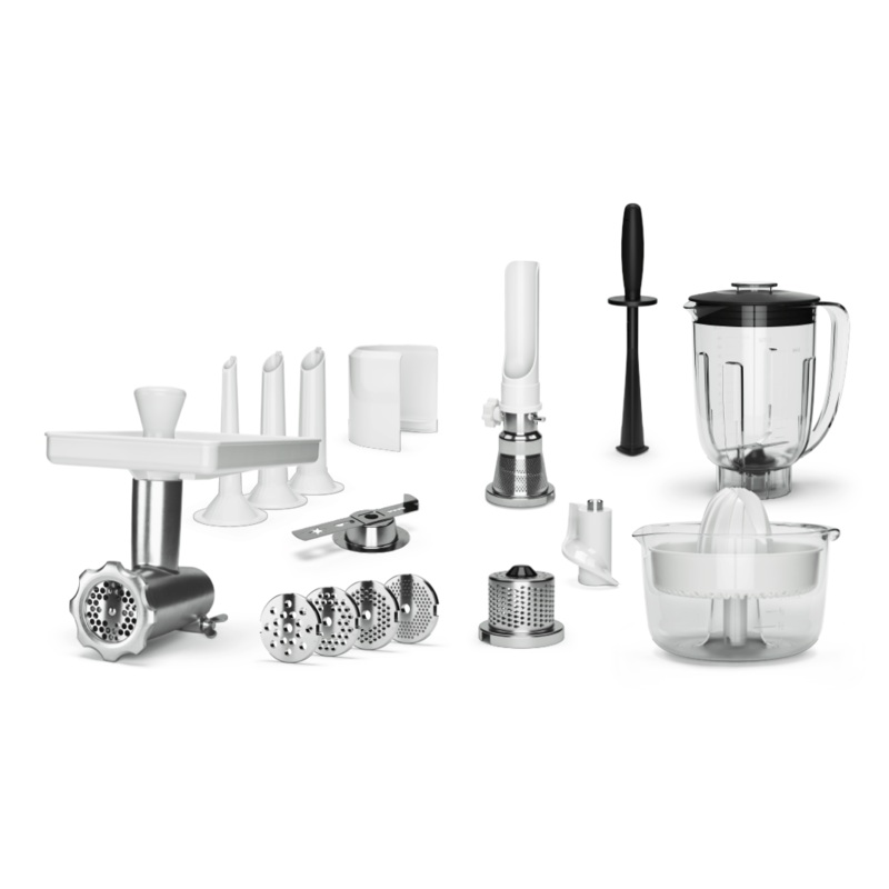 Ankarsrum Deluxe Package Add-On, Original Assistent Stand Mixer Attachment with Meat Mincer, Juicer and Blender