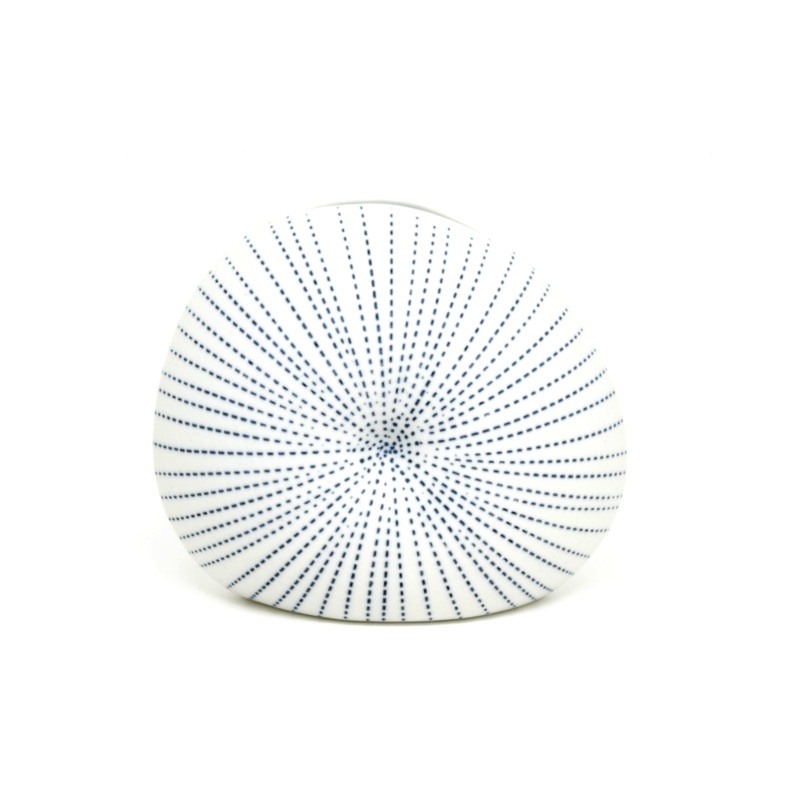 Art Floral Vase DIVA, White/Blue Dots