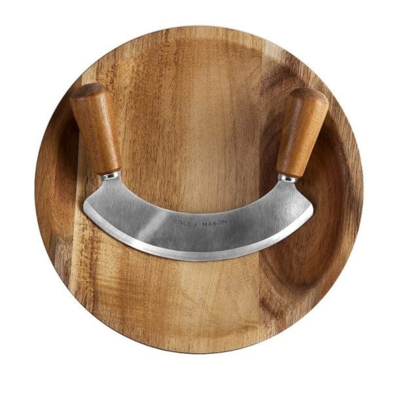 Ashden Acacia Wood Mezzaluna with Board