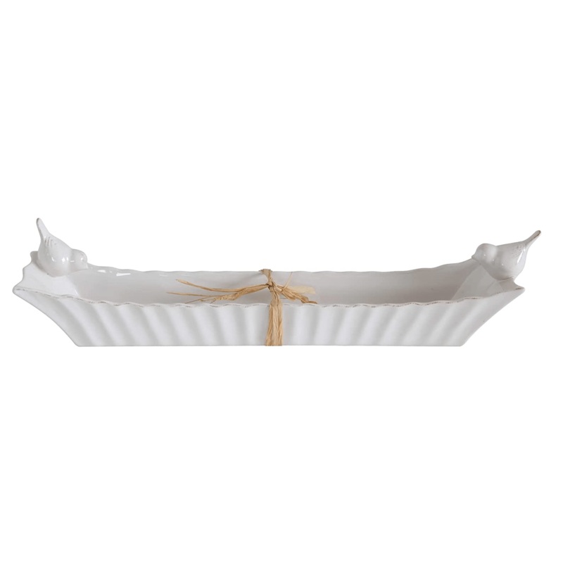 Ceramic Cracker Dish with Birds