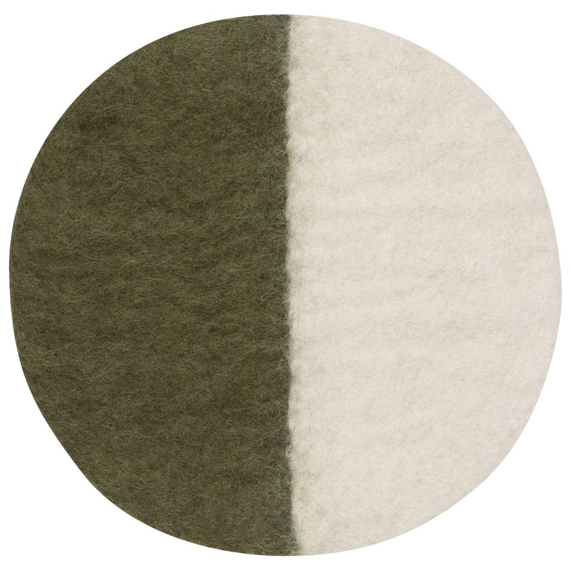 Felted Wool Trivet - Olive, 8"