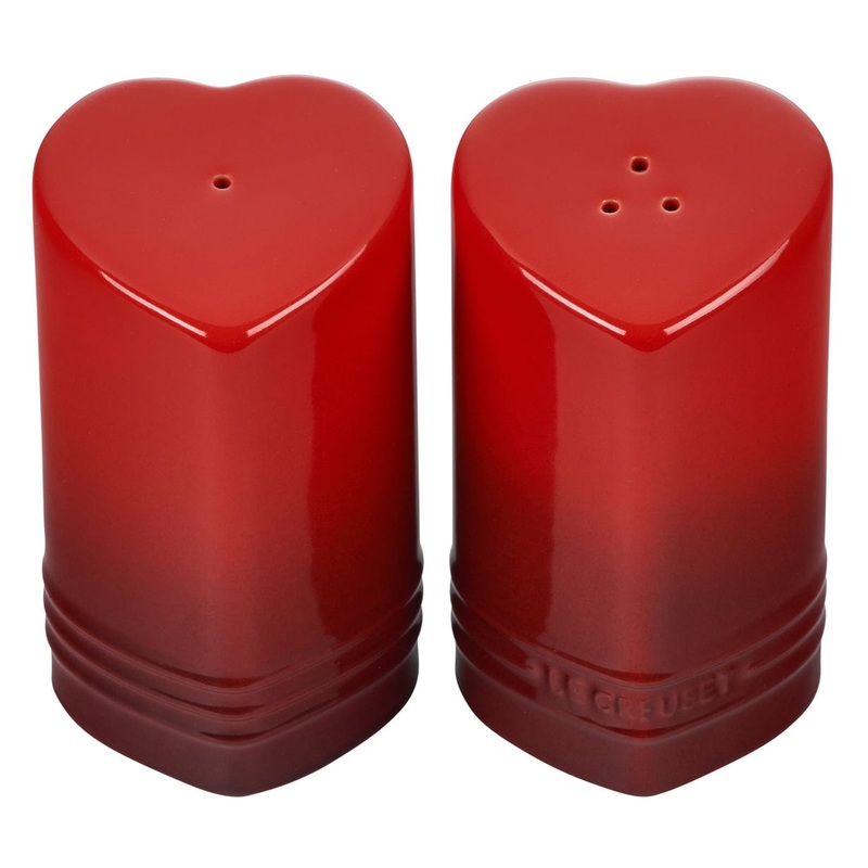 Le Creuset Figural Heart Salt & Pepper Shaker Set of 2 - Cerise