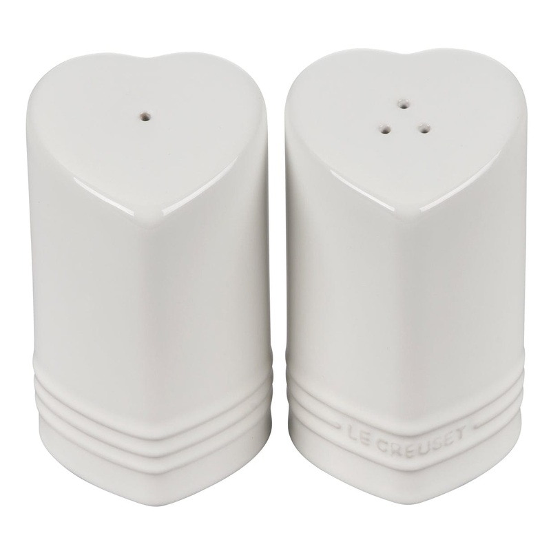 Le Creuset Figural Heart Salt & Pepper Shaker Set of 2 - White