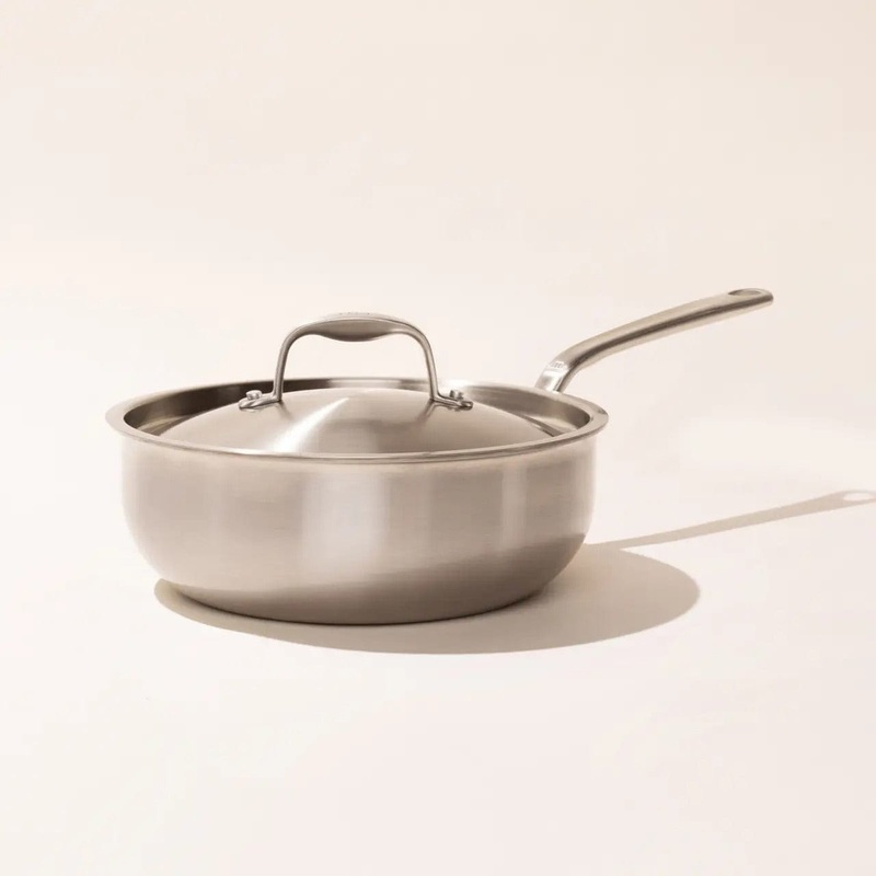 MADE IN 5-Ply Stainless Steel  Saucier with Lid - 3 Quart - Made in Italy