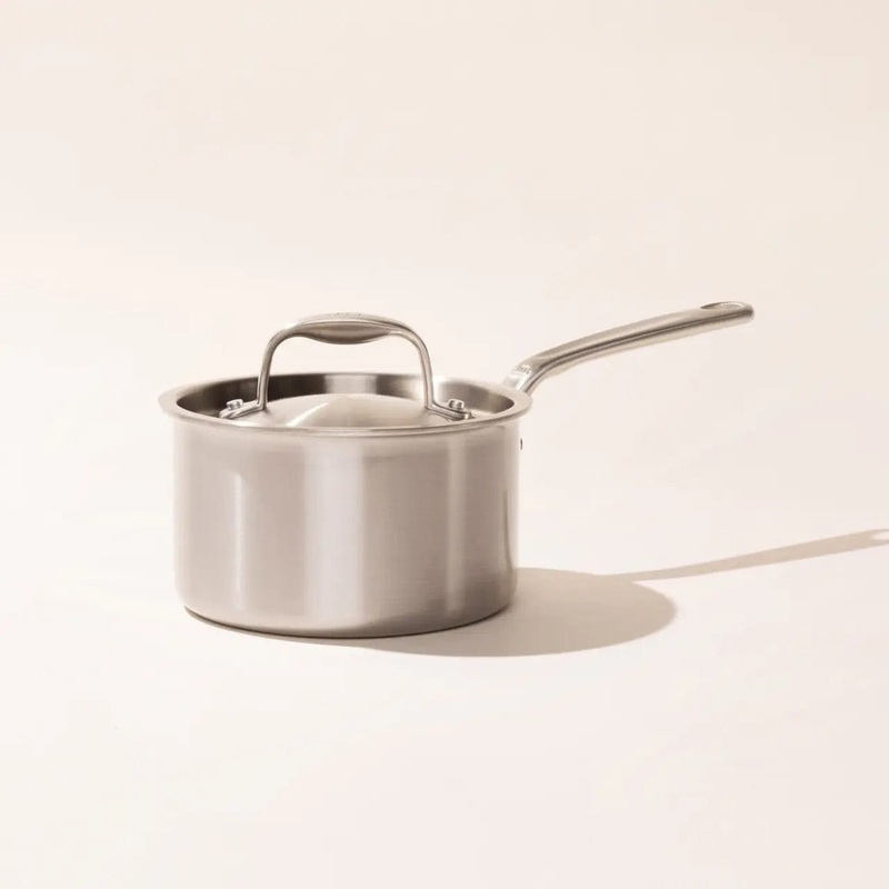 MADE IN  Stainless Steel Saucepan with Lid - 2 Quart - Made in Italy