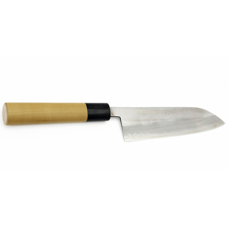 Kikuichi Cutlery - WH Series Elite Warikomi Gold Ho-wood Santoku 6.5" - Traditional Japanese Knife