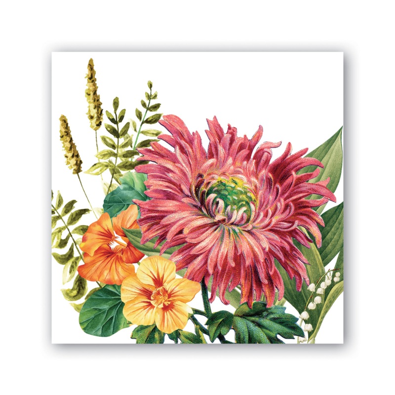 Michel Design Works Dahlias Cocktail Napkin - 20 Count