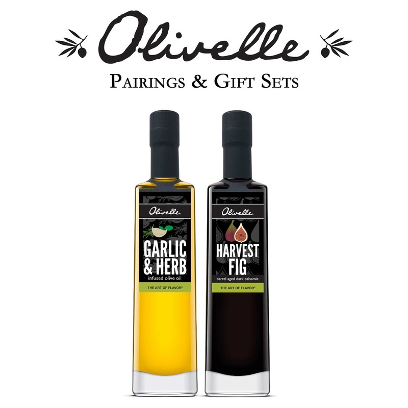 Olivelle Garlic & Herb Infused Olive Oil & Harvest Fig Balsamic Vinegar - Pairing 3