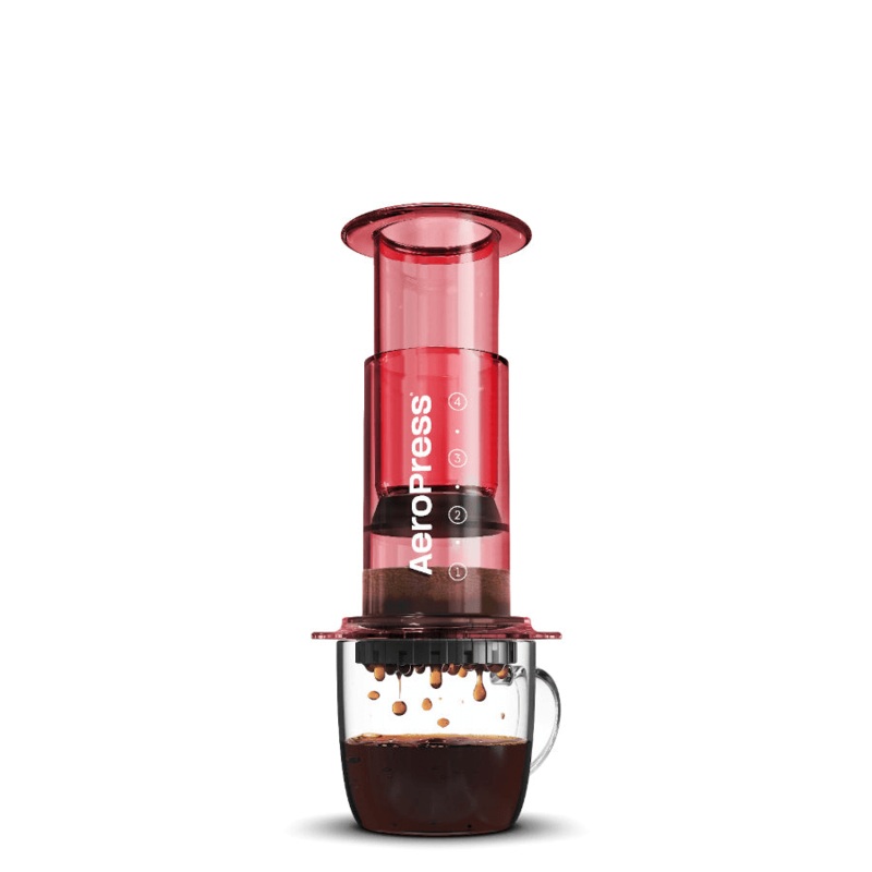 AeroPress Brew Technology - Clear Coffee Press - Red