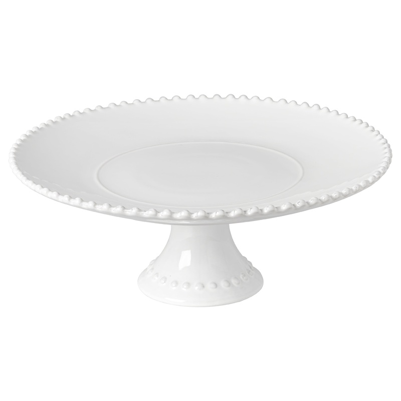Casafina Pearl 13" Footed Ceramic Cake Stand