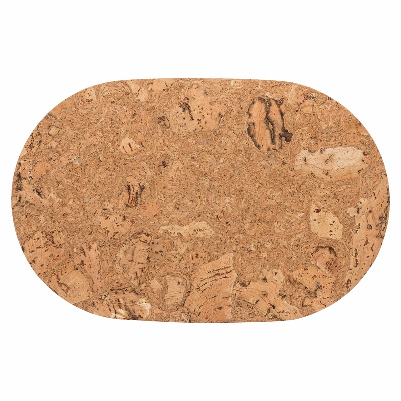 Casafina Set of 4 Oval Cork Mats - Iceberg Natural - Made in Portugal