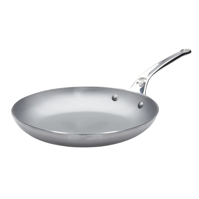 de Buyer Mineral B Pro Carbon Steel Omelette Pan with Oven Safe Handle - 9.5", 11"