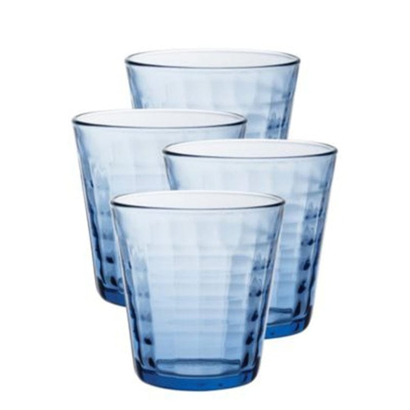 Duralex Prisme Made in France Glass Tumbler - Marine - Set of 4 - 7 3/8 oz