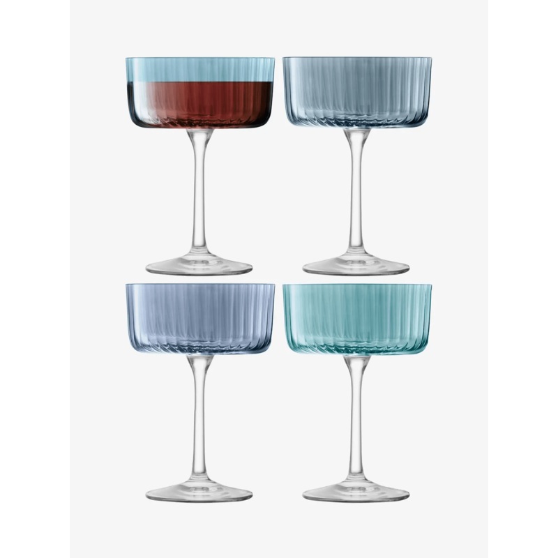 LSA Gems Champagne Cocktail Glass - Set of 4 - Sapphire