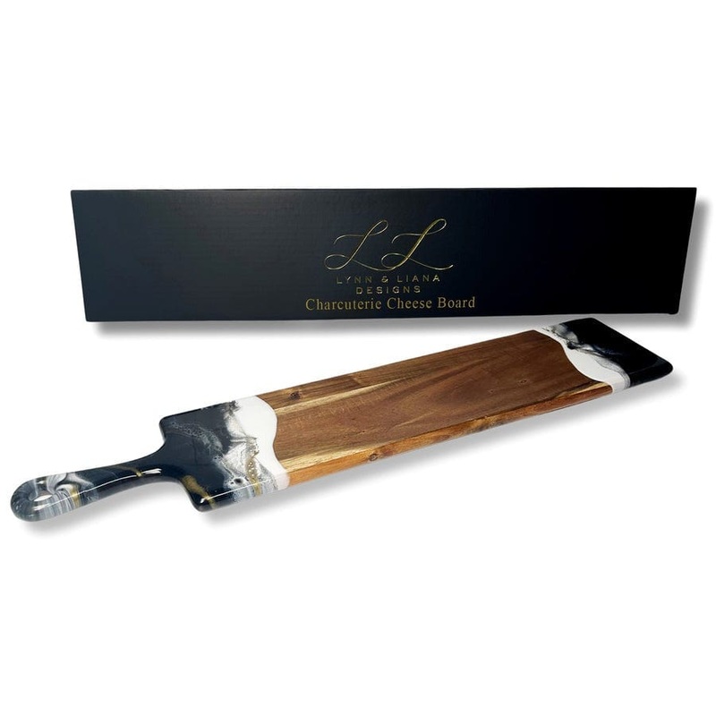 Lynn & Liana Baguette Acacia Cheeseboard - Onyx - 5" x 24"