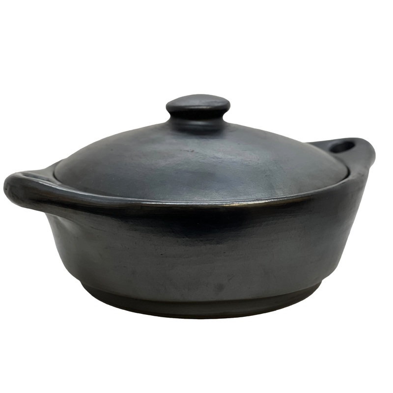 Authentic Chamba Casserole - Elegant, All-Natural Black Clay Casserole for Braising, Baking and Serving Paella, Stews and More- Stovetop & Oven Safe  Handmade in Colombia