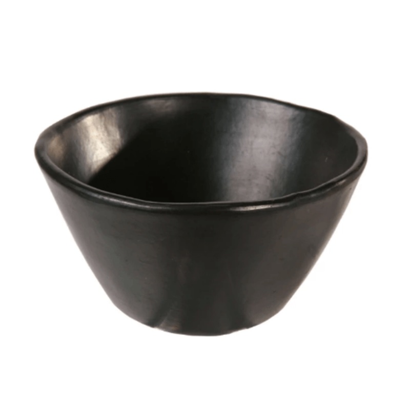 Authentic Chamba Cone Bowl - Elegant, All-Natural Black Clay Dish for Soup, Salad or Serving - Handmade in Colombia