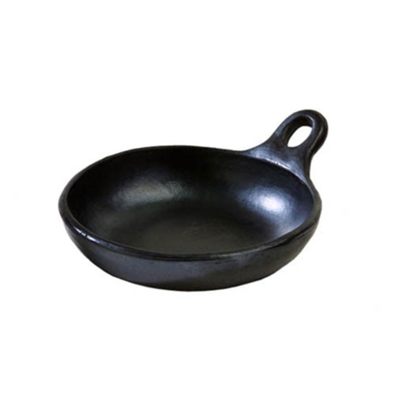 Authentic Chamba Saute Pan - All-Natural Black Clay Frying Pan - Stovetop & Oven Safe  Handmade in Colombia