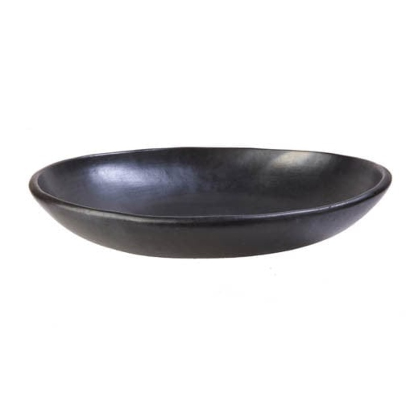 Authentic Oval Chamba Pasta Dish - Elegant, All-Natural X-Large Black Clay Bowl for Serving Pasta, Salads and More or as a Fruitbowl - Handmade in Colombia