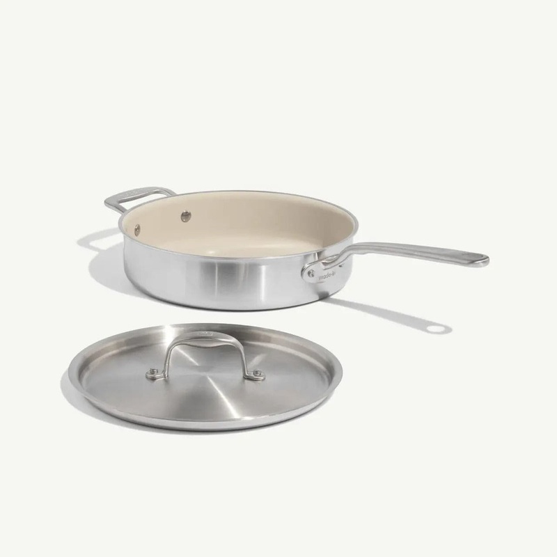 MADE IN CeramiClad Non-Stick Saute Pan - 3.5 Quart -  No PFAS, No PFOA - Made in Italy